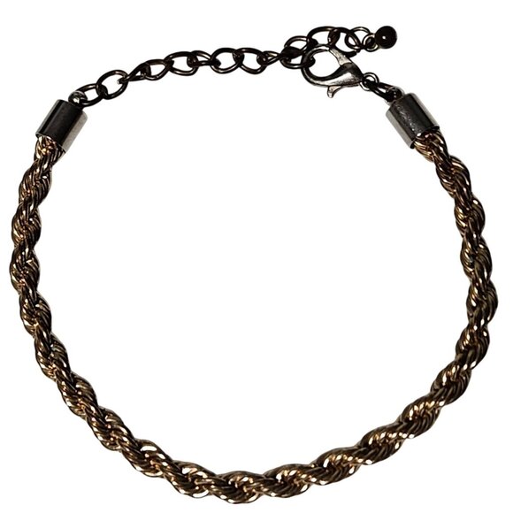 Elegant Gold Tone Rope Chain Bracelet Classic Minimalist Fashion Jewelry Women - Picture 1 of 4